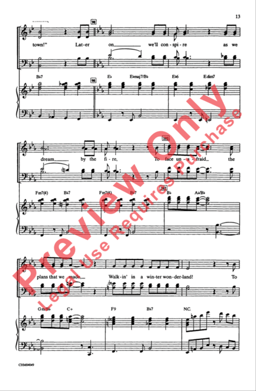 Let It Snow / Winter Wonderland 4-Part scores gallery preview page 13