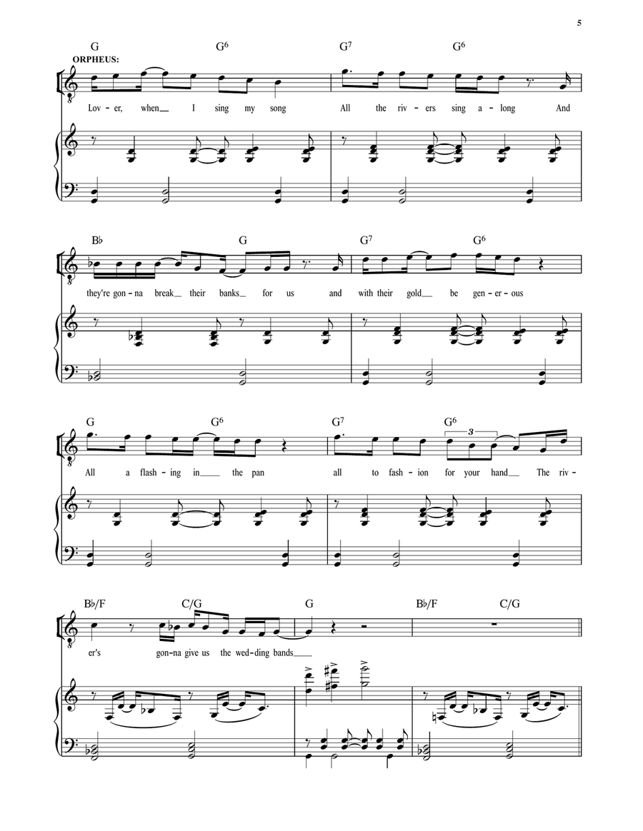 Wedding Song (from Hadestown) Voice scores gallery preview page 2