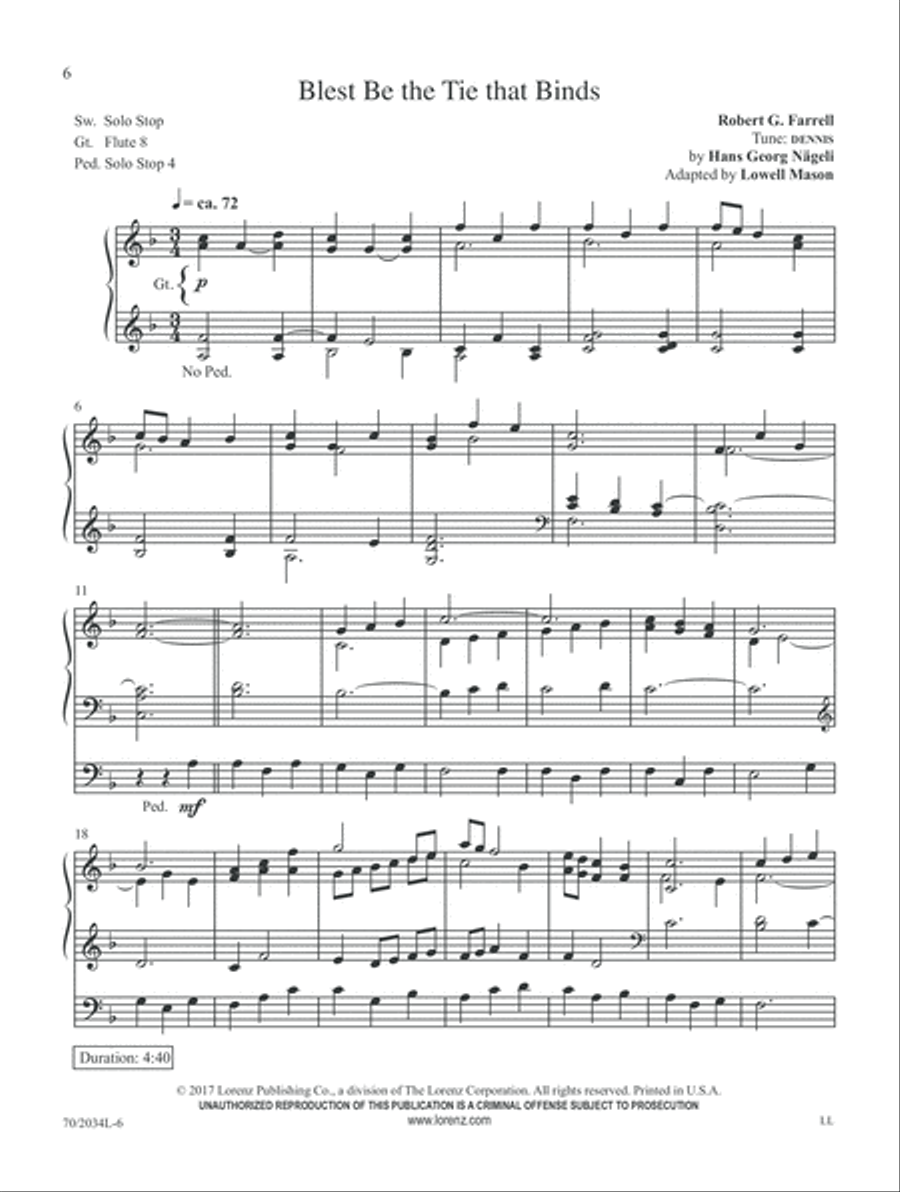 Blessed Assurance (Digital Delivery) Organ scores gallery preview page 6