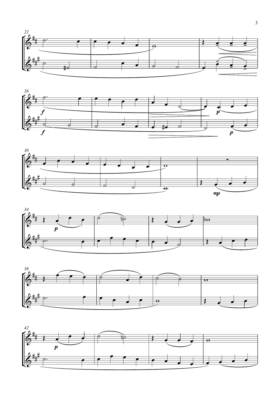 Danny Boy. Duet for Cornet and Tenor Horn. Trumpet Duet scores gallery preview page 3