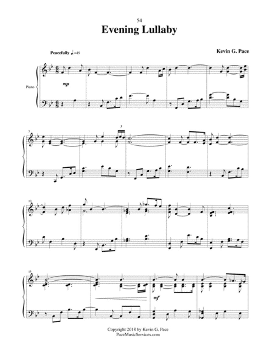 Evening Lullaby - original piano solo Piano Solo scores gallery preview page 2