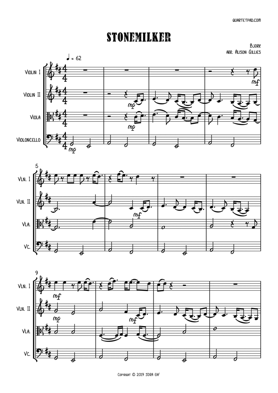 Stonemilker Stonemilker String Quartet scores gallery preview page 1