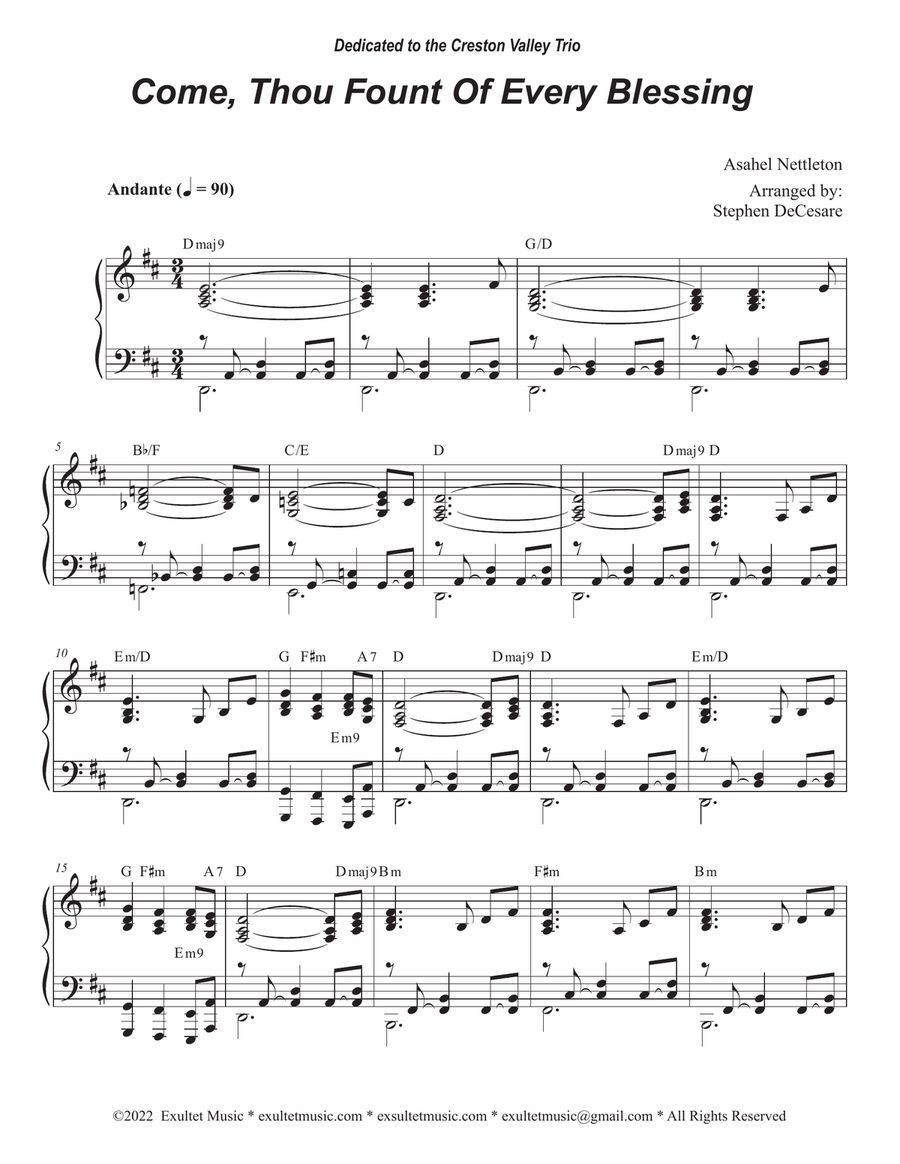Come, Thou Fount Of Every Blessing (Flute or Violin solo and Piano) Flute scores gallery preview page 5