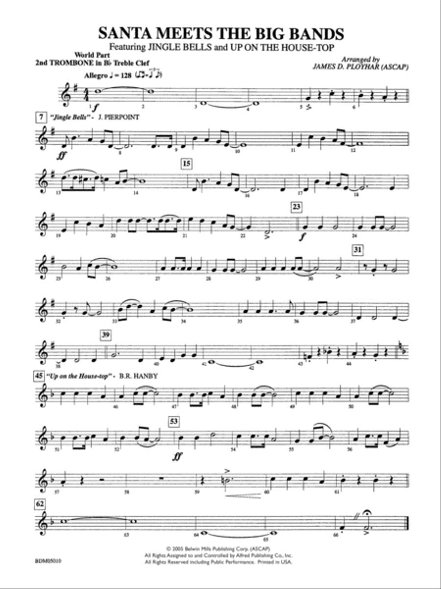 Santa Meets the Big Bands: WP 2nd B-flat Trombone T.C. Concert Band scores gallery preview page 1