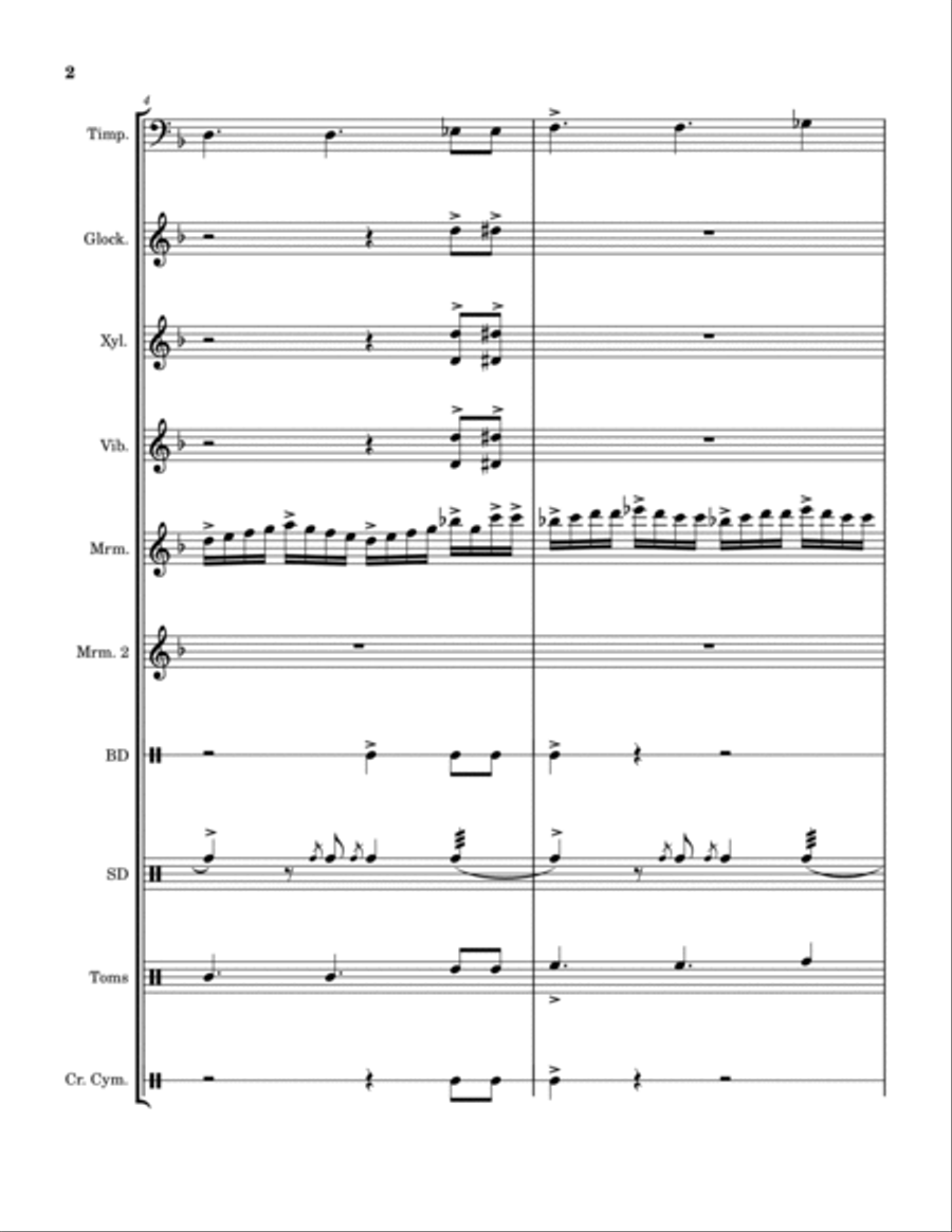 The Final Clash (In D Minor) Percussion Ensemble scores gallery preview page 2