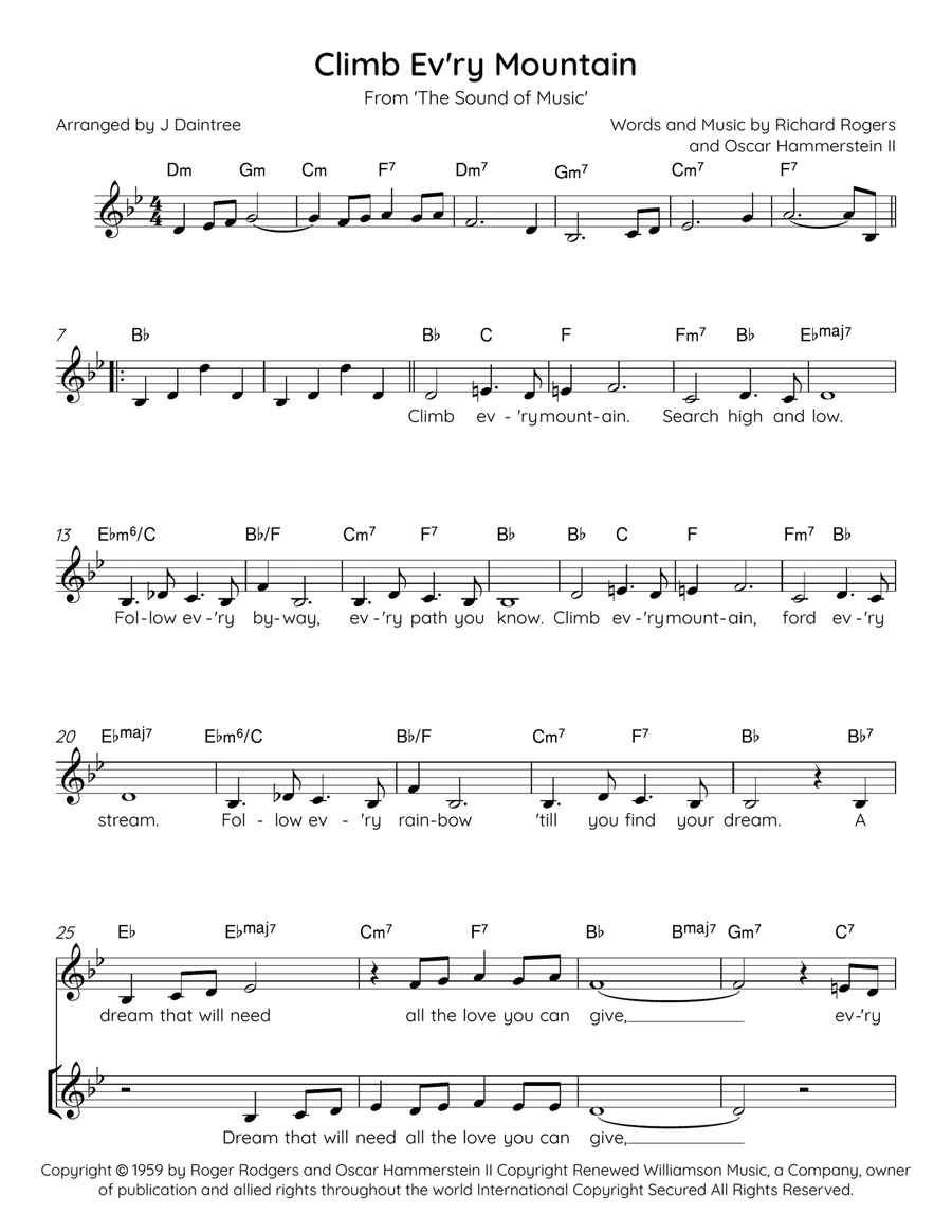 Climb Ev'ry Mountain Climb Ev'ry Mountain 3-Part scores gallery preview page 1