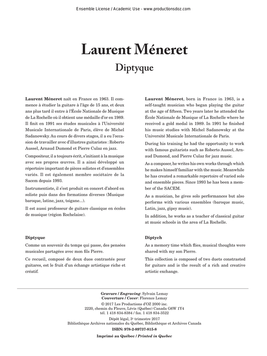 Diptyque Diptyque Classical Guitar scores gallery preview page 1