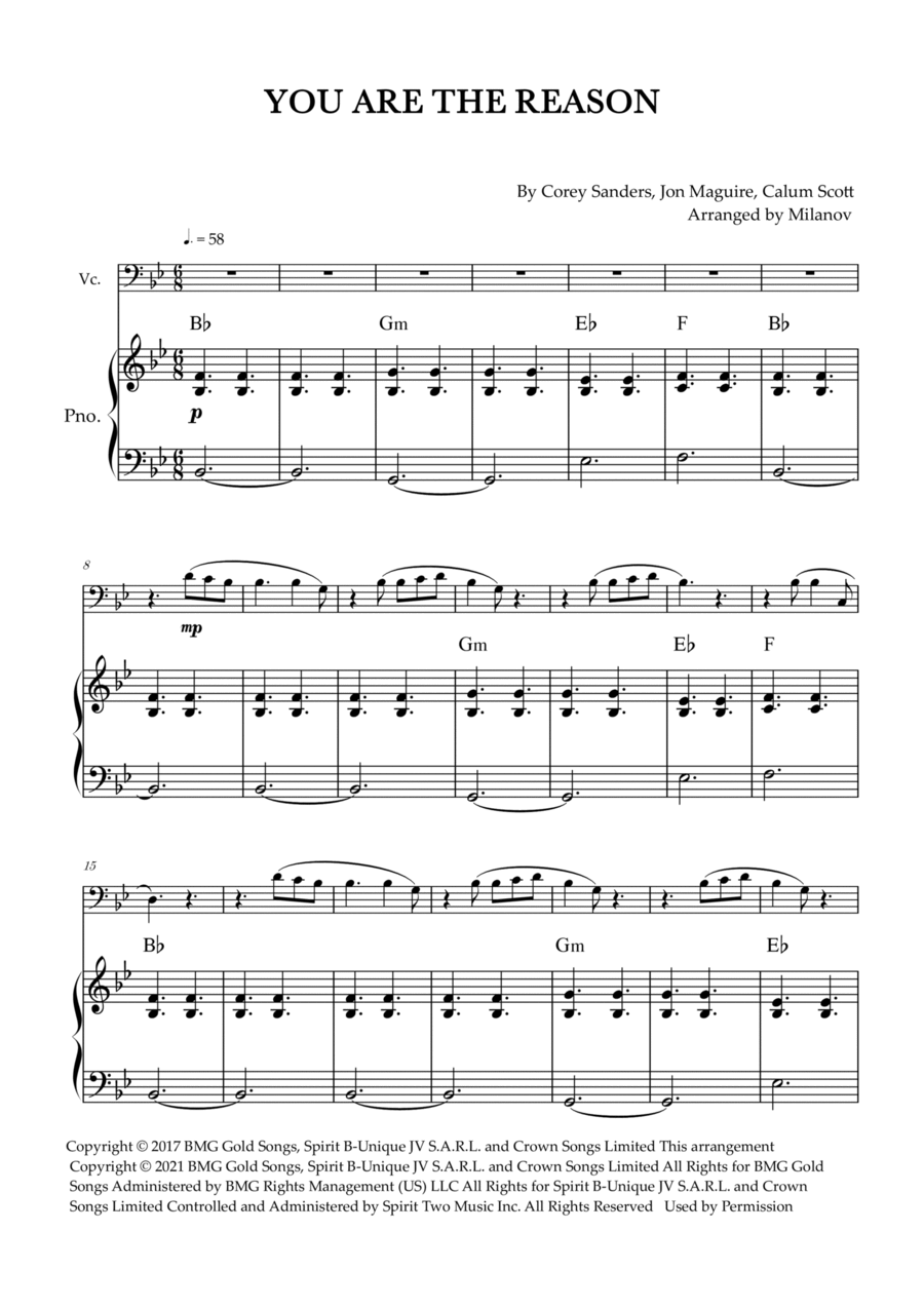 You Are The Reason Piano scores gallery preview page 1