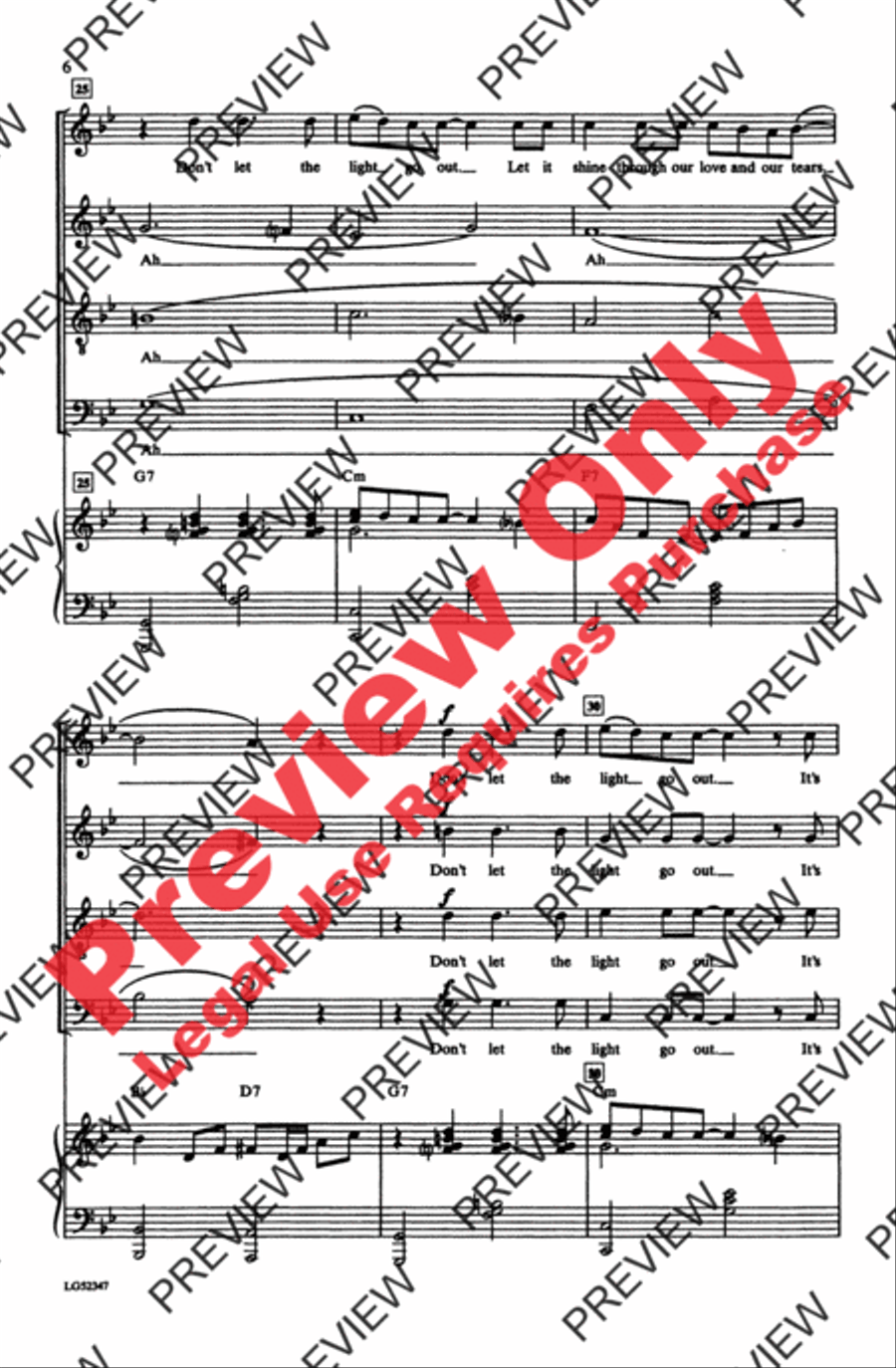 Light One Candle 4-Part scores gallery preview page 6