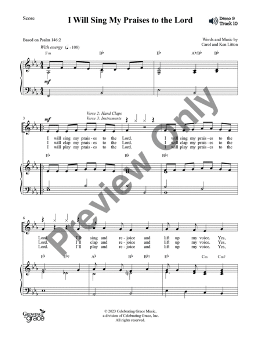 The Beatitudes Preschool Curriculum Spring Unison Choir scores gallery preview page 7