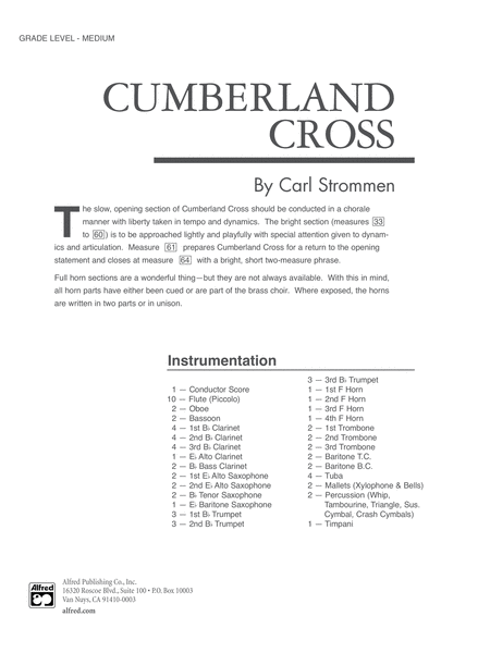 Cumberland Cross: Score
