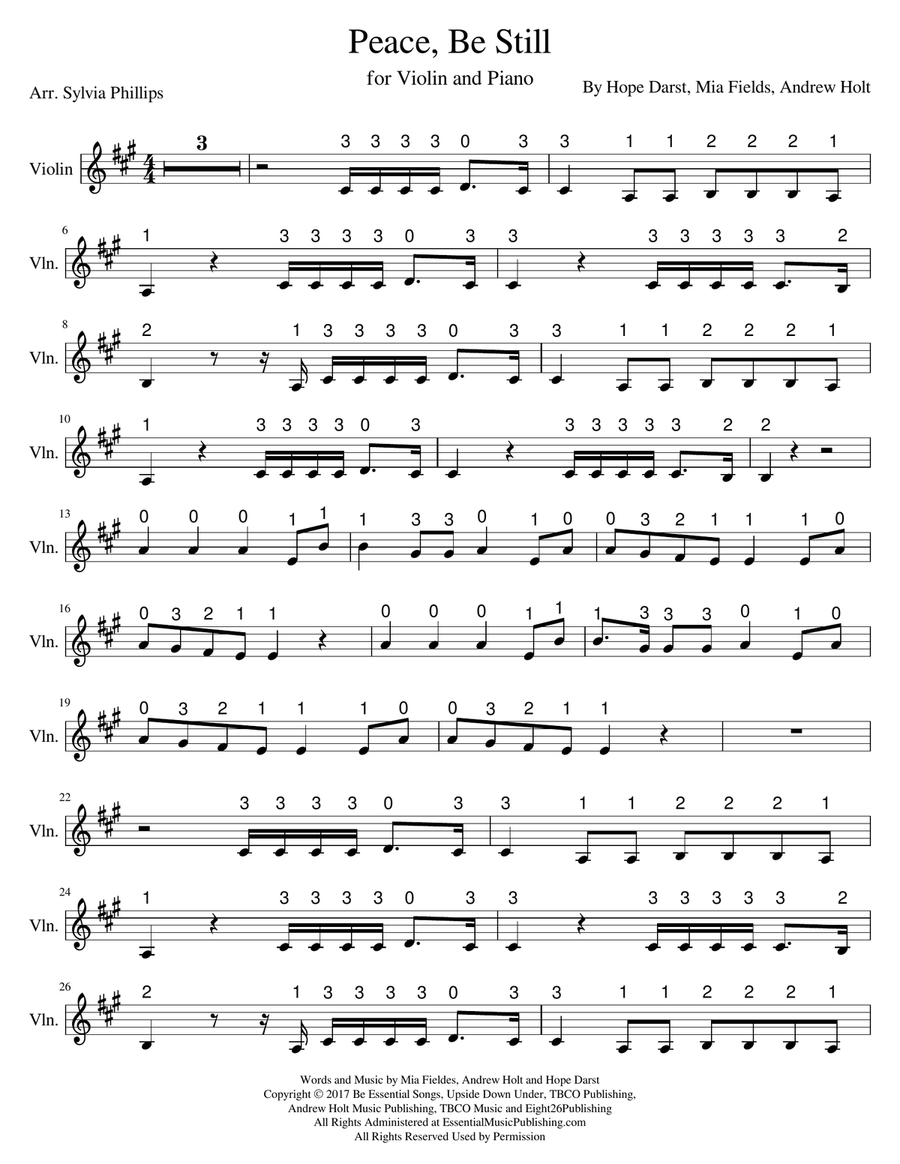 Peace Be Still Small Ensemble scores gallery preview page 1