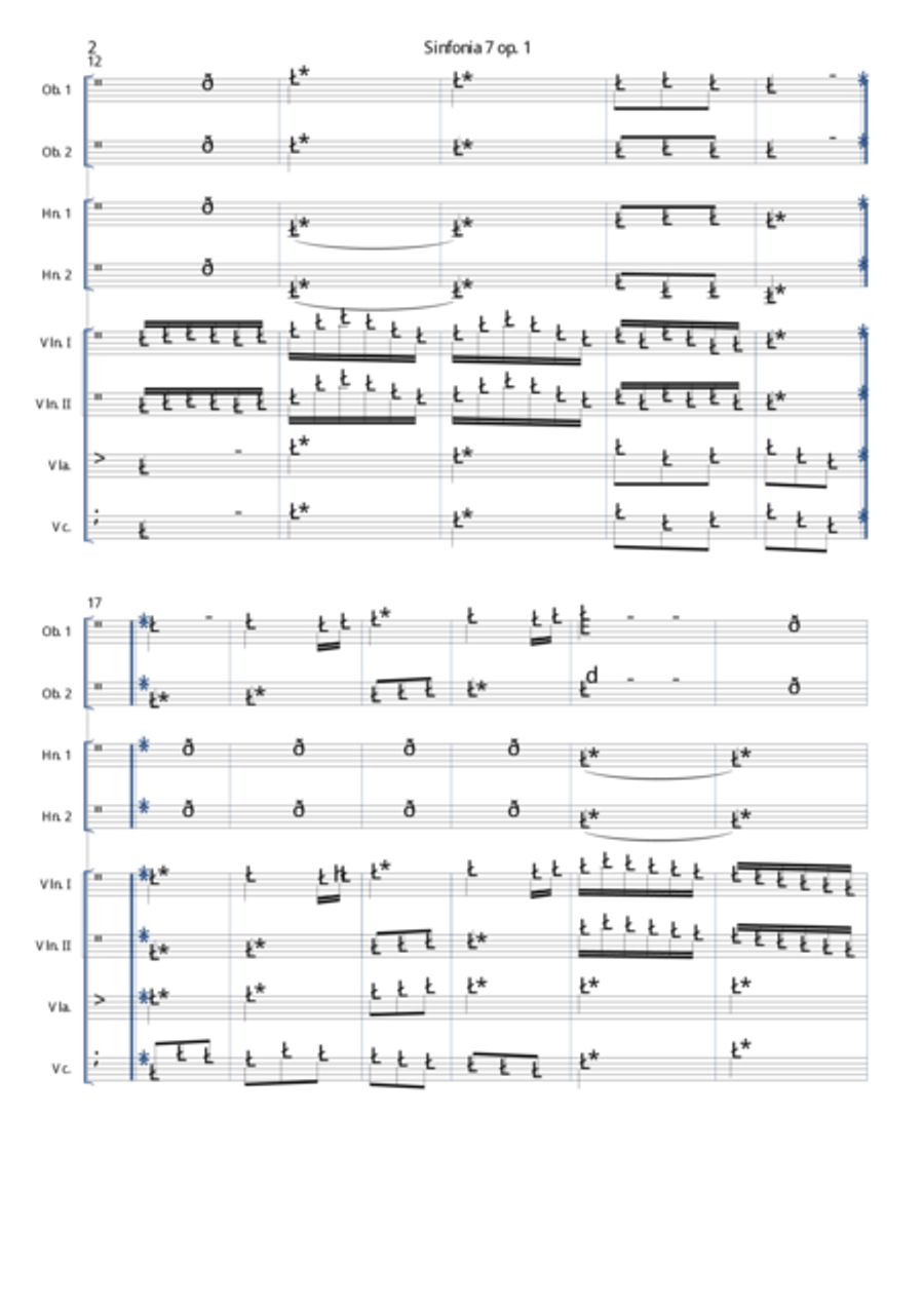 Karl Friedrich Abel - Sinfonia Op. 7 n. 1 - Terzo Movimento - Allegro Small Ensemble scores gallery preview page 3