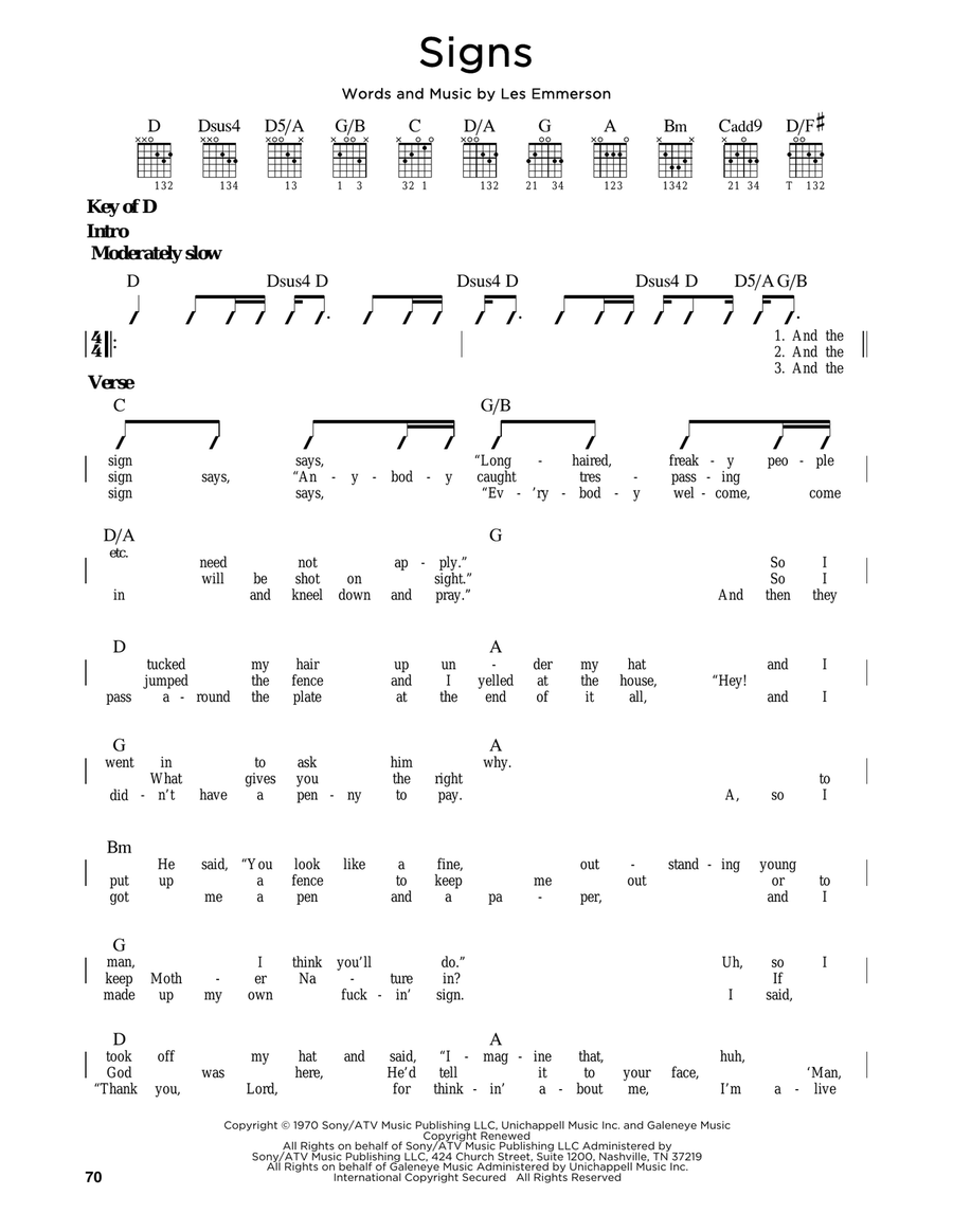 Signs Electric Guitar scores gallery preview page 1
