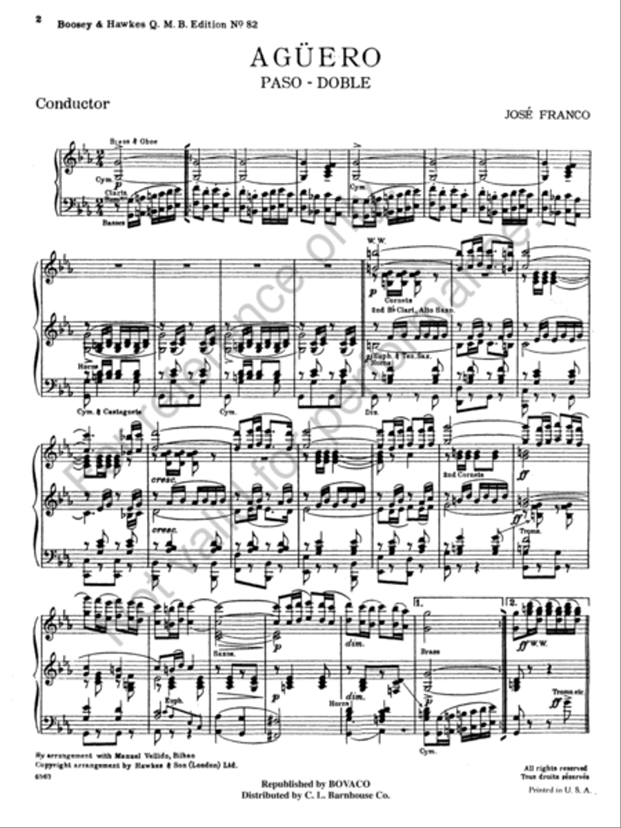 Aguero, paso doble Concert Band scores gallery preview page 3