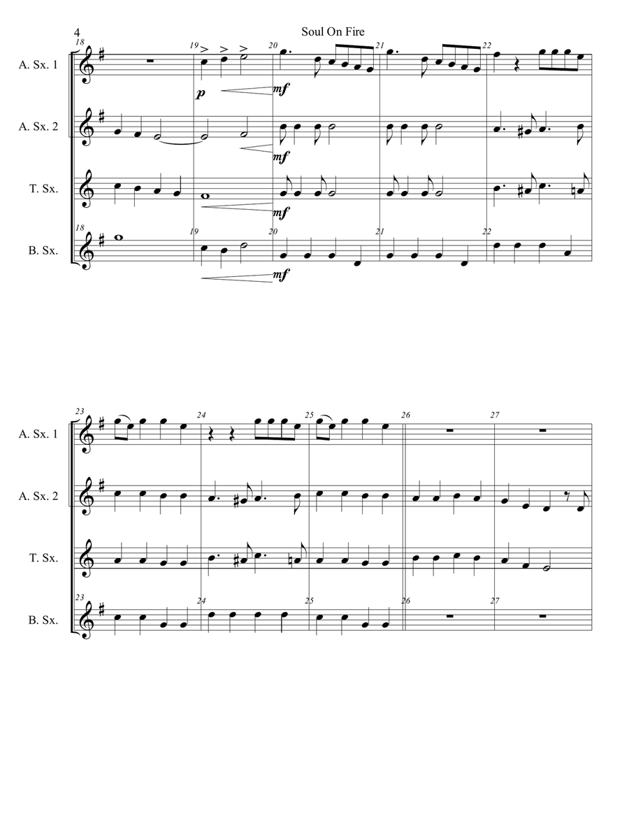Soul On Fire Soul On Fire Woodwind Quartet scores gallery preview page 4