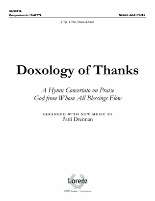 Book cover for Doxology of Thanks - Brass Quartet Score and Parts