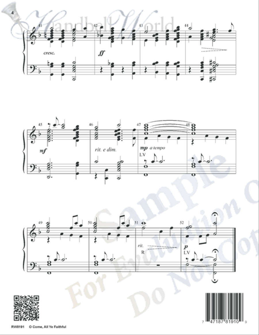 O Come All Ye Faithful 5-Octaves scores gallery preview page 3
