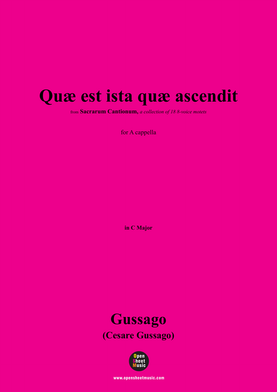 Gussago-Quæ est ista quæ ascendit,for A cappella 4-Part scores gallery preview page 1