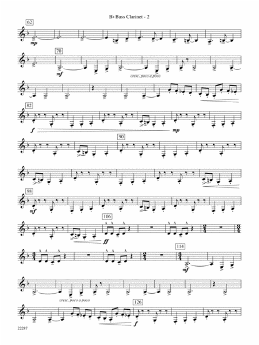 Primordial Overture: B-flat Bass Clarinet Concert Band scores gallery preview page 2