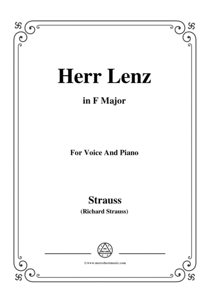 Richard Strauss-Herr Lenz in F Major,for Voice and Piano image number null