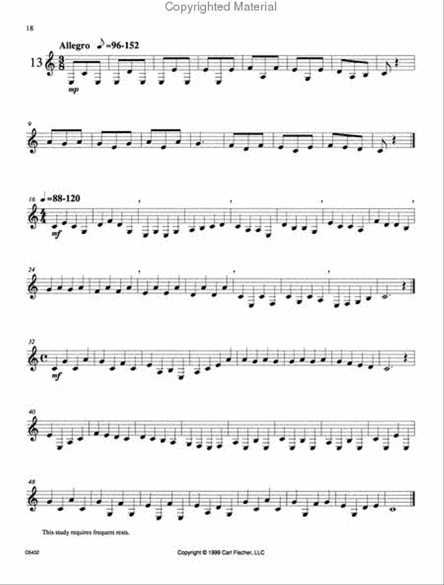 Elementary Velocity Studies For Clarinet B-Flat Clarinet scores gallery preview page 3