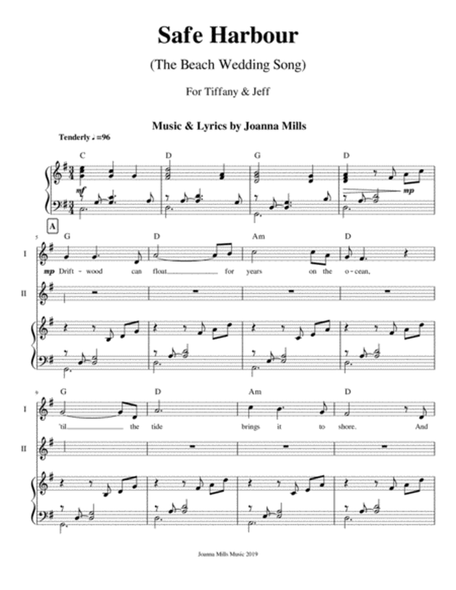 Safe Harbour (The Beach Wedding Song) for Treble Duet image number null