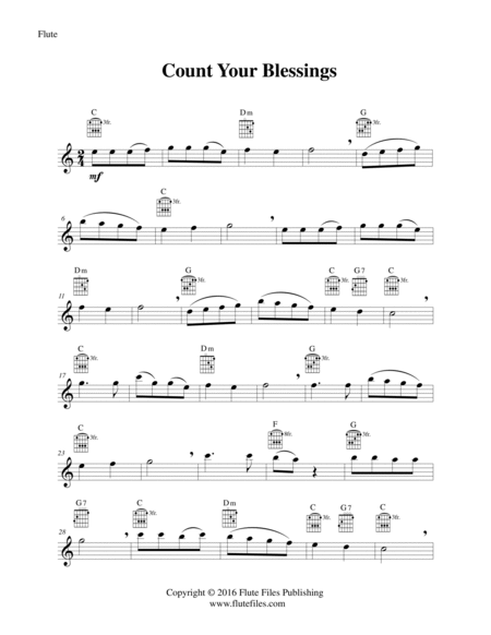 Count Your Blessings - Flute Solo with Guitar Chords image number null