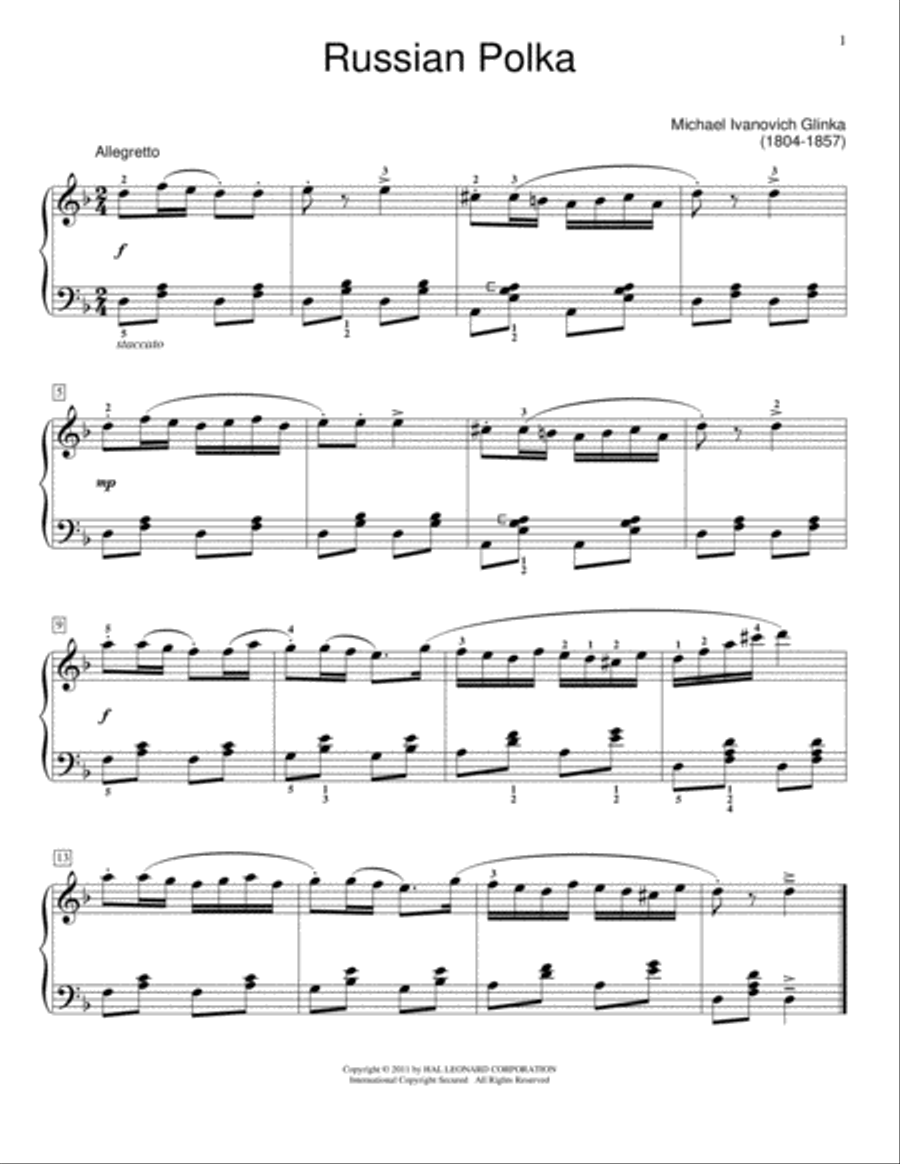 Russian Polka Piano scores gallery preview page 1