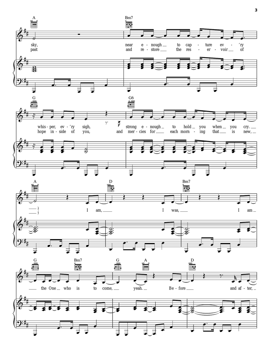 I Am I Am Piano, Vocal, Guitar scores gallery preview page 3