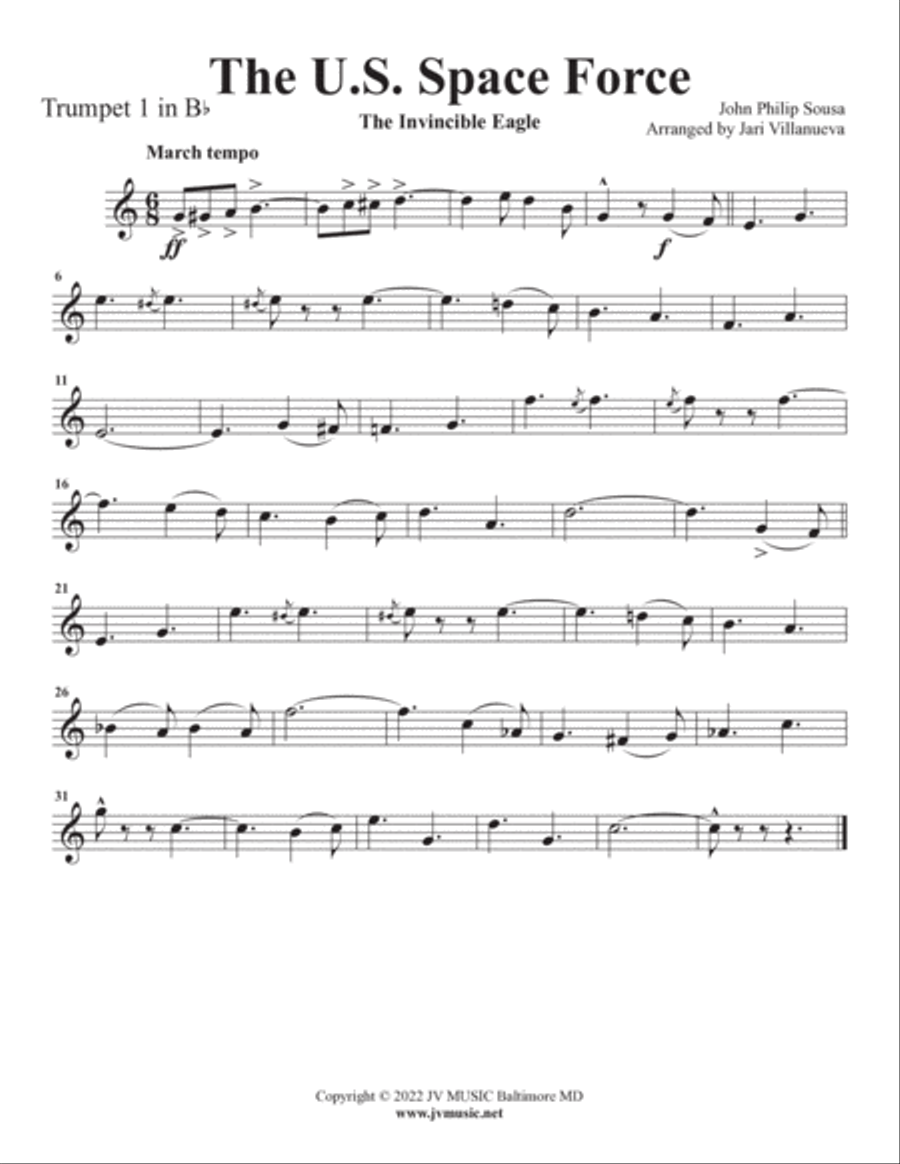 The U. S. Space Force For Brass Quintet Brass Quintet scores gallery preview page 6