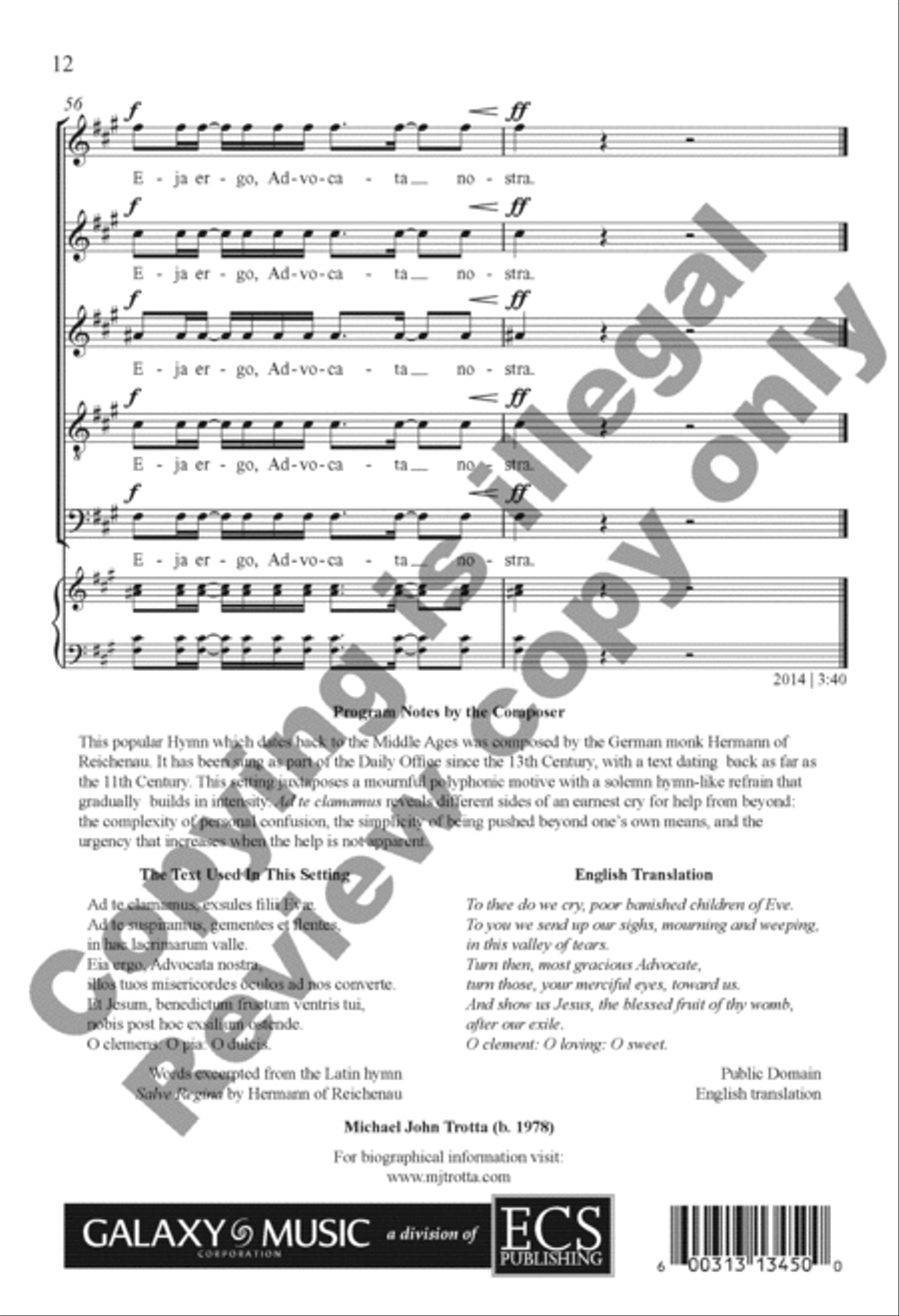 Ad te clamamus 4-Part scores gallery preview page 23