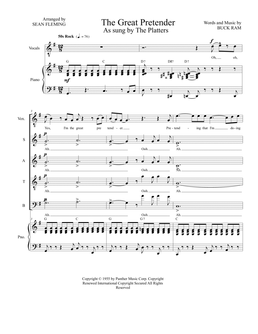 The Great Pretender The Great Pretender 4-Part scores gallery preview page 1
