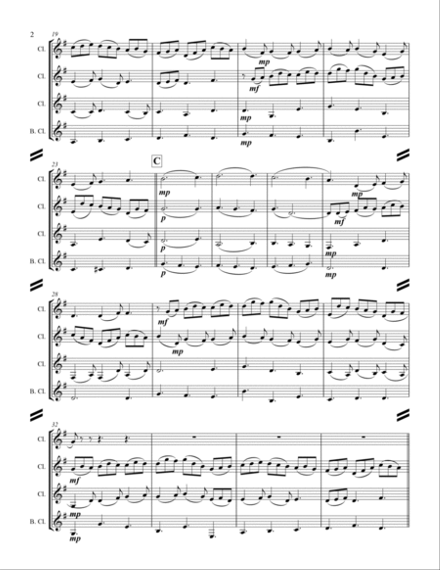 Bach - Jesu, Joy of Man’s Desiring (for Clarinet Quartet) Clarinet Quartet scores gallery preview page 3