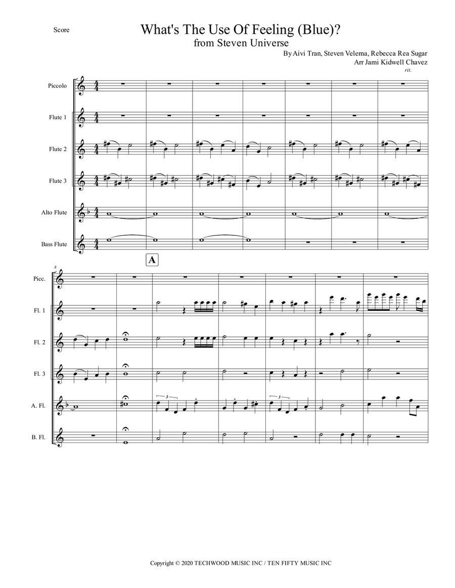 What's The Use Of Feeling (blue) Flute Choir scores gallery preview page 3