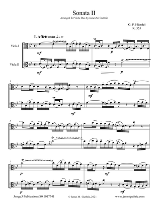 Handel: Sonata No. 2 for Viola Duo