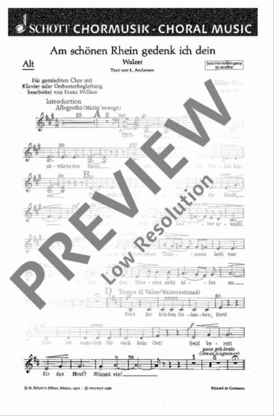 Am schönen Rhein gedenk ich dein Mixed Choir scores gallery preview page 2