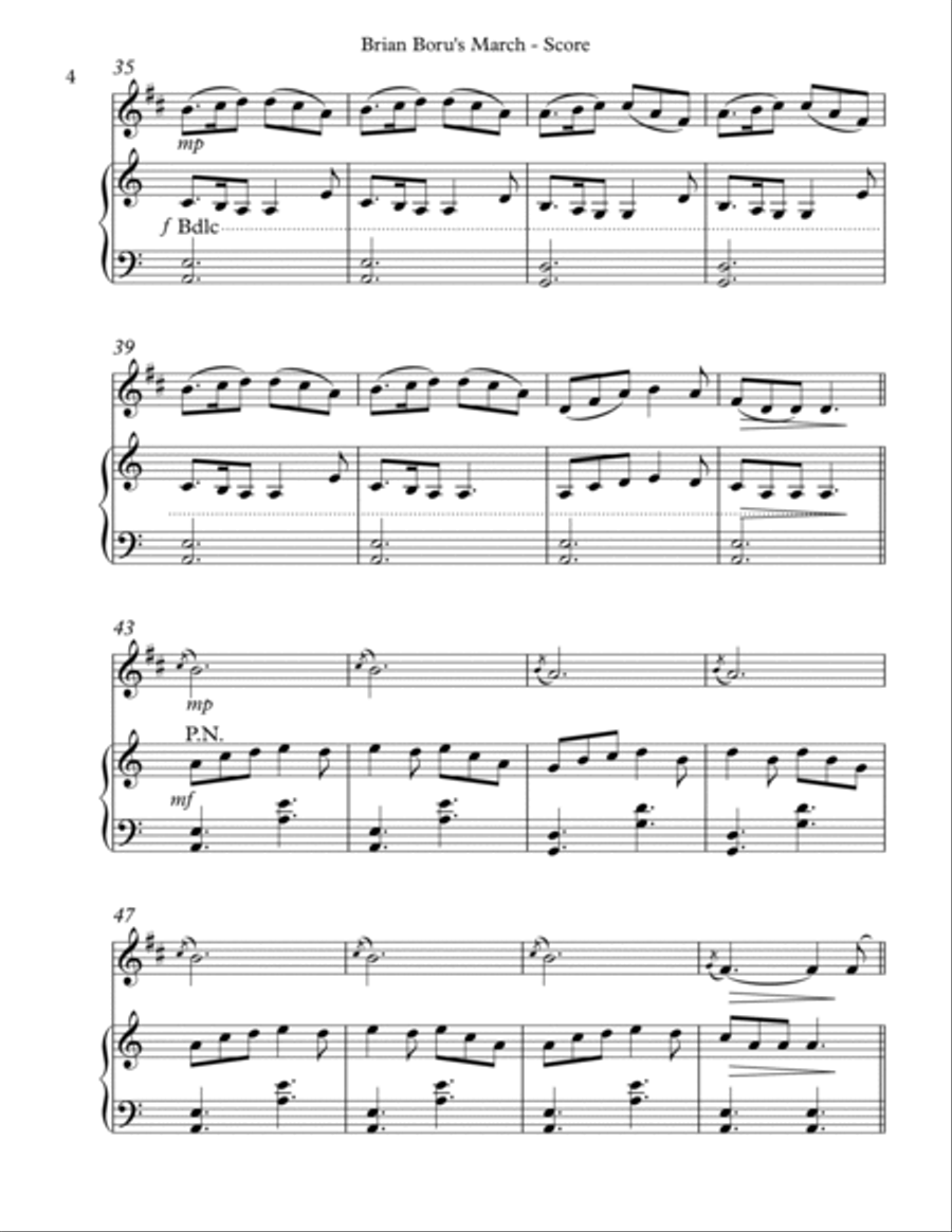 Brian Boru’s March, Duet for Bb Clarinet and Harp B-Flat Clarinet scores gallery preview page 4