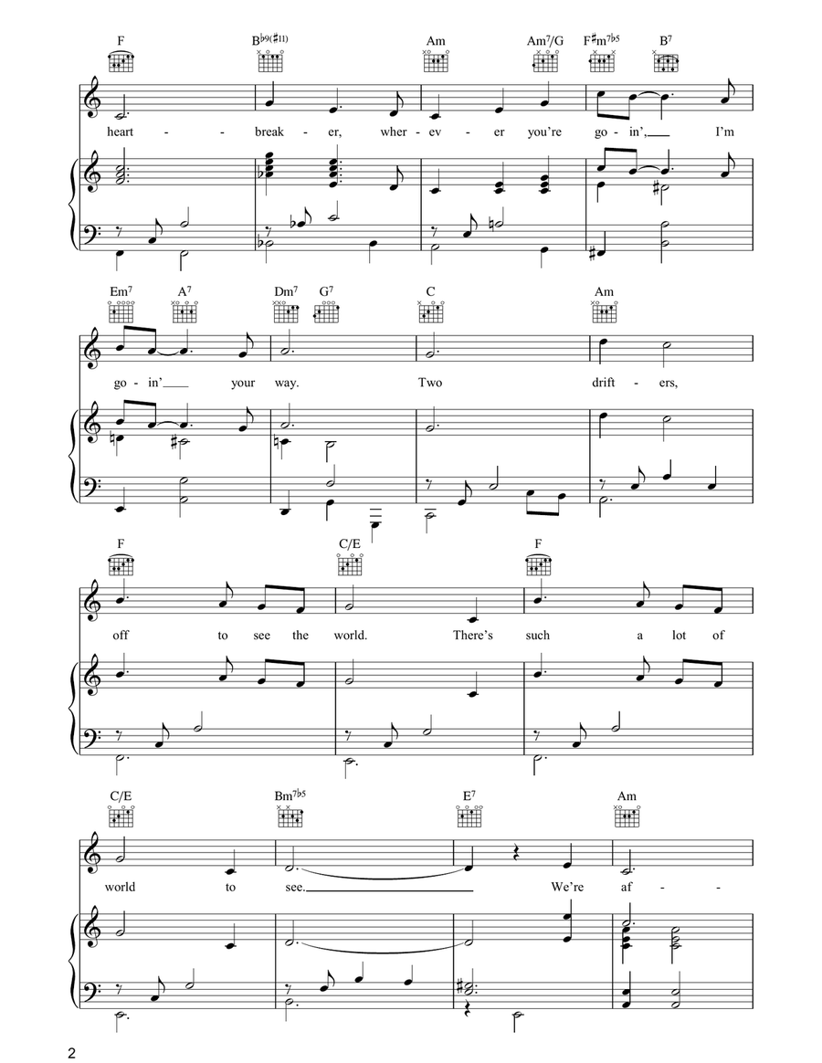 Moon River Moon River Piano, Vocal, Guitar scores gallery preview page 2