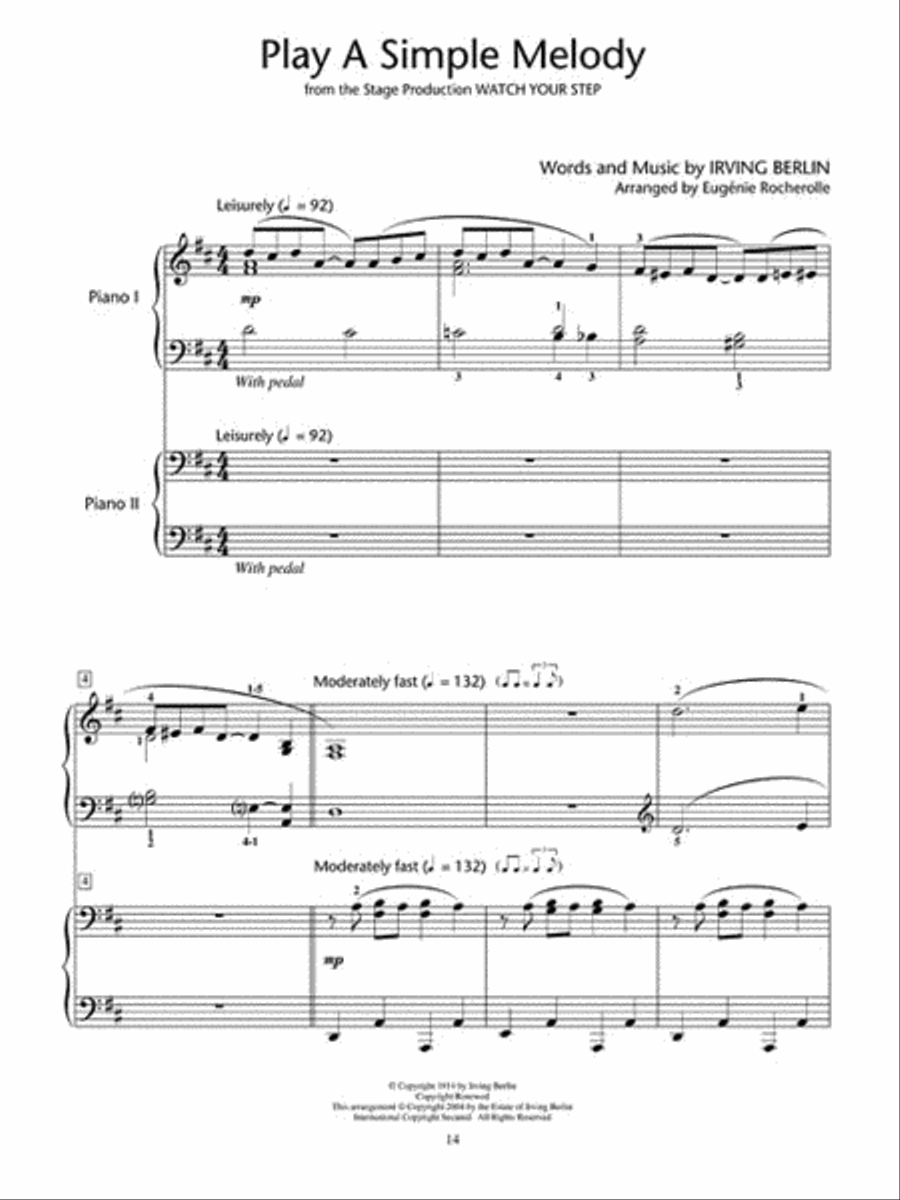 Melody Times Two Classic Counter-Melodies for Two Pianos, Four Hands