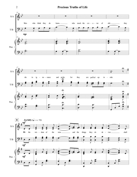 Precious Truths of Life - SATB Choir image number null