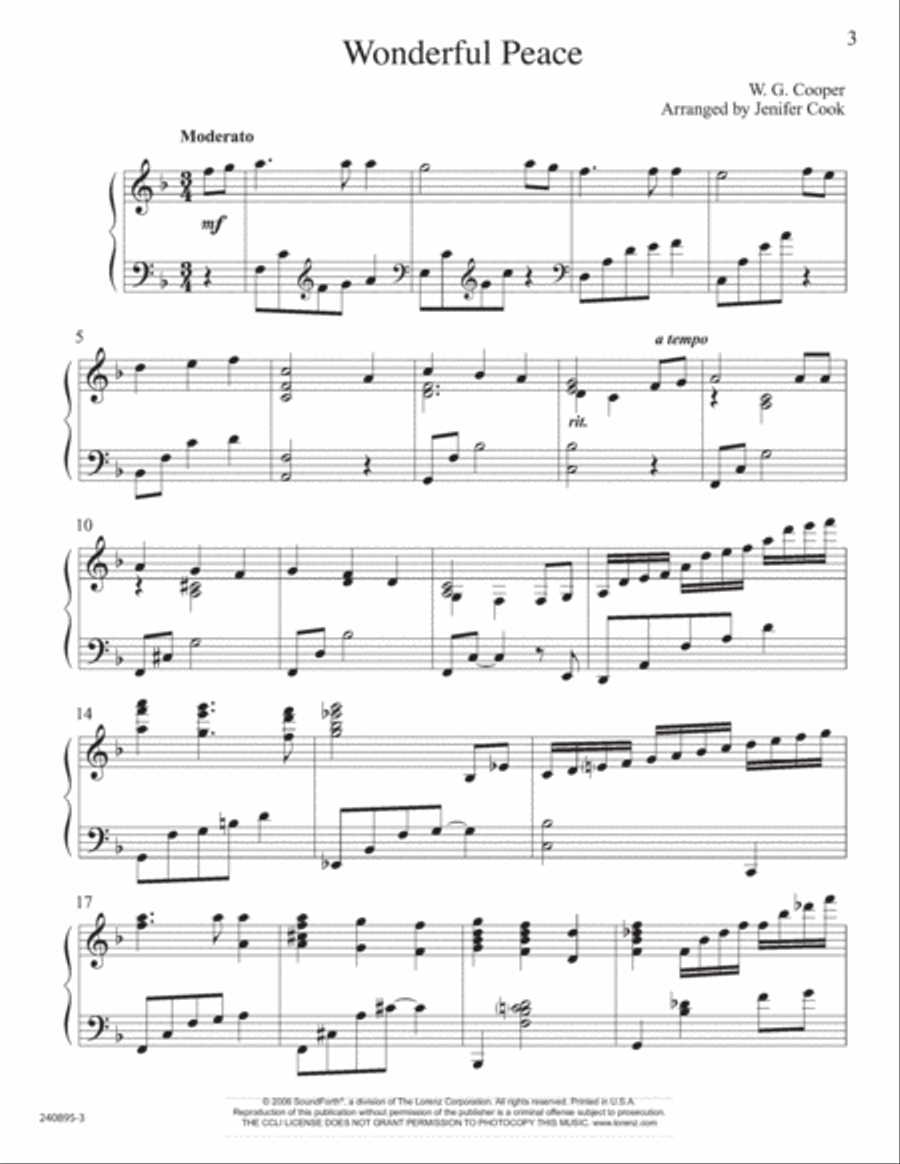 Wonderful Peace Wonderful Peace Piano Solo scores gallery preview page 3
