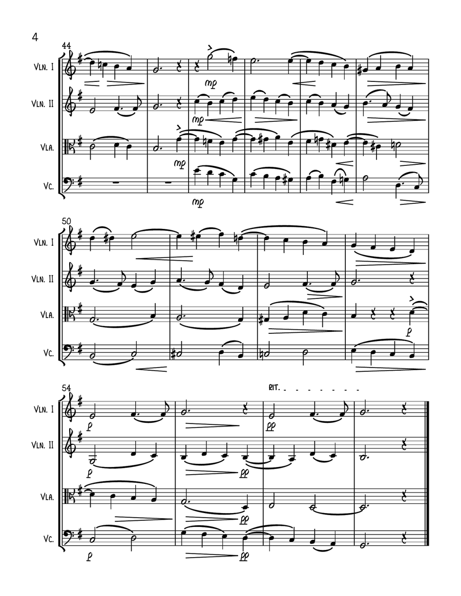 Ar Hyd Y Nos (All Through The Night) - String Quartet String Quartet scores gallery preview page 4