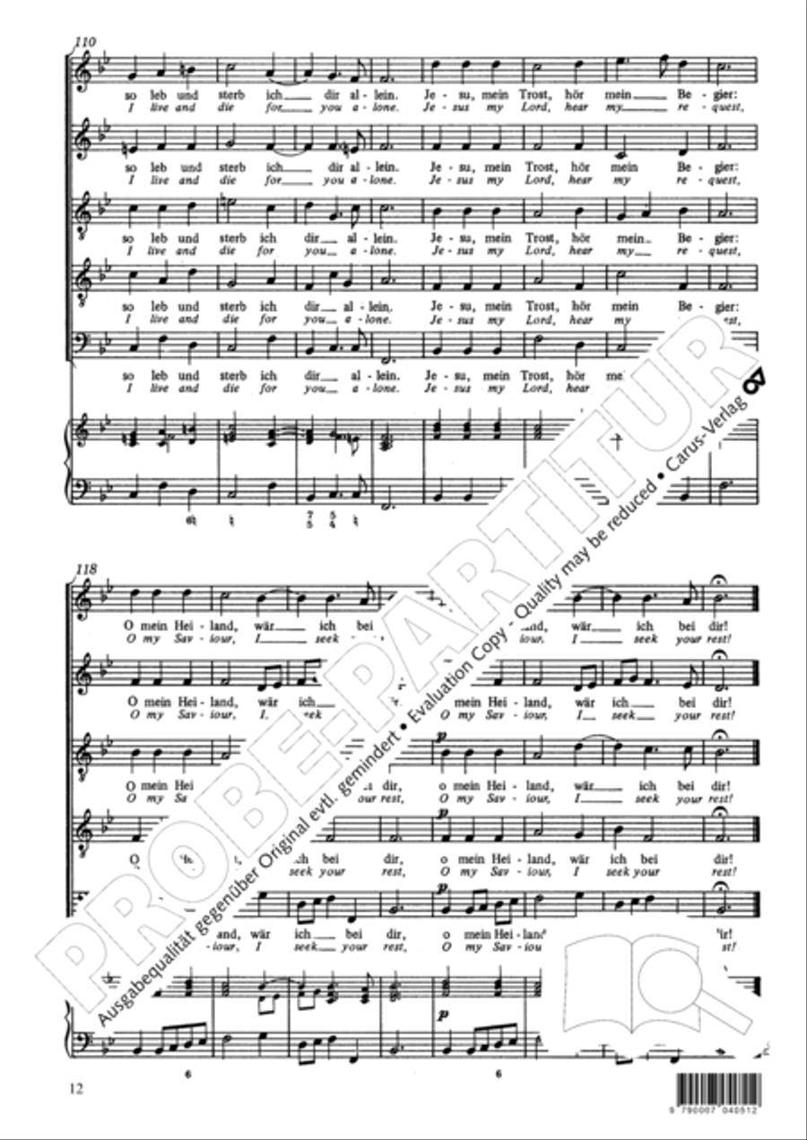 Lord, if I have thee only (Herr, wenn ich nur dich habe) SATTB scores gallery preview page 13