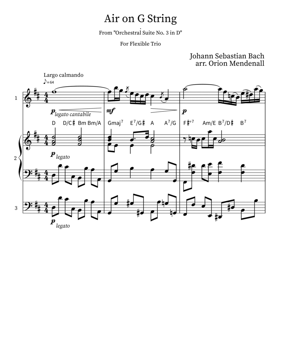 Air On The G String Air On The G String Chamber Music scores gallery preview page 1