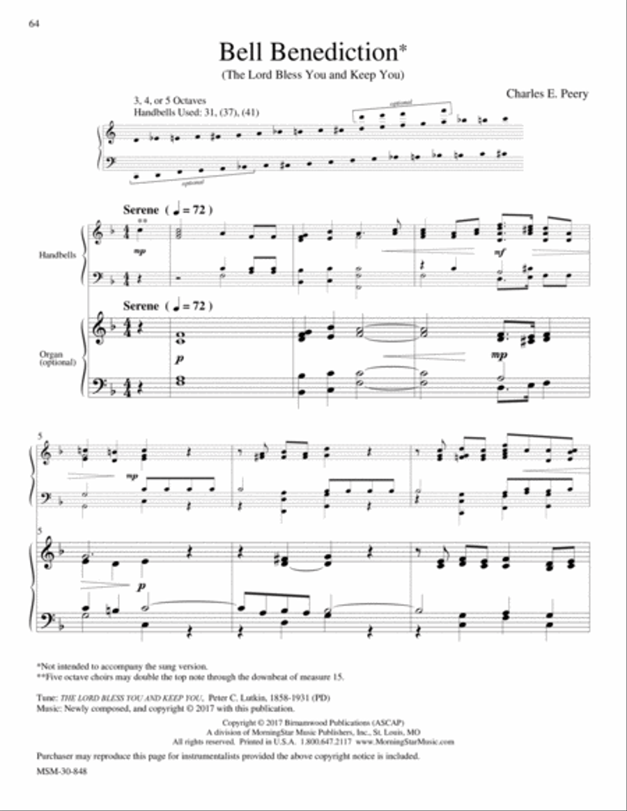THE LORD BLESS YOU AND KEEP YOU from Let Praises Ring, V3 5-Octaves scores gallery preview page 1