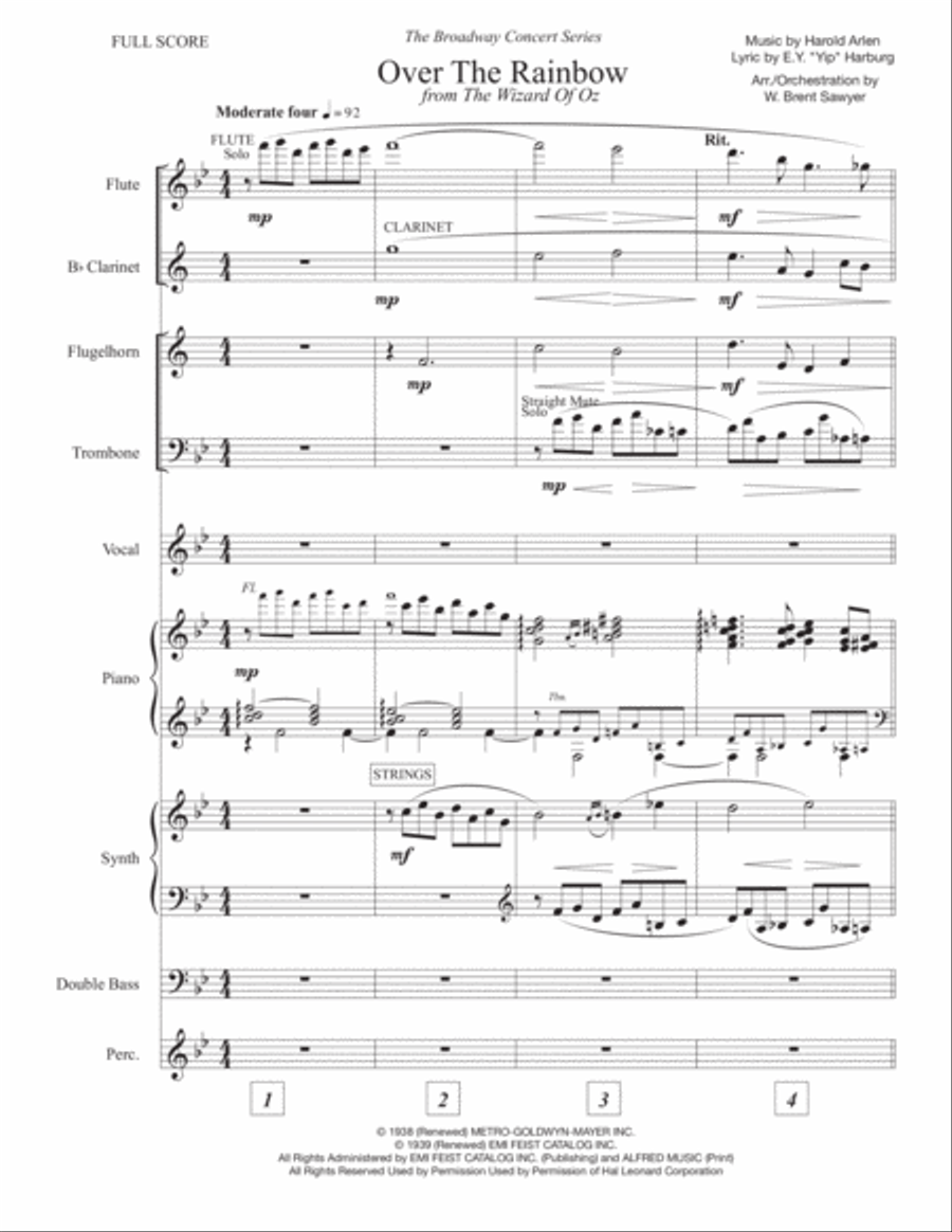 Over The Rainbow (from The Wizard Of Oz) - Score Only Large Ensemble scores gallery preview page 2