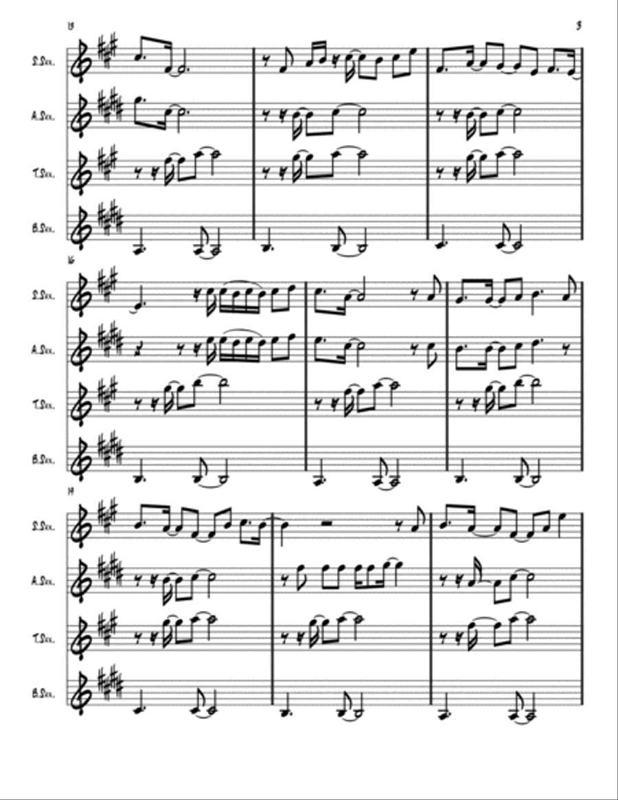 Gurenge Saxophone Quartet scores gallery preview page 3