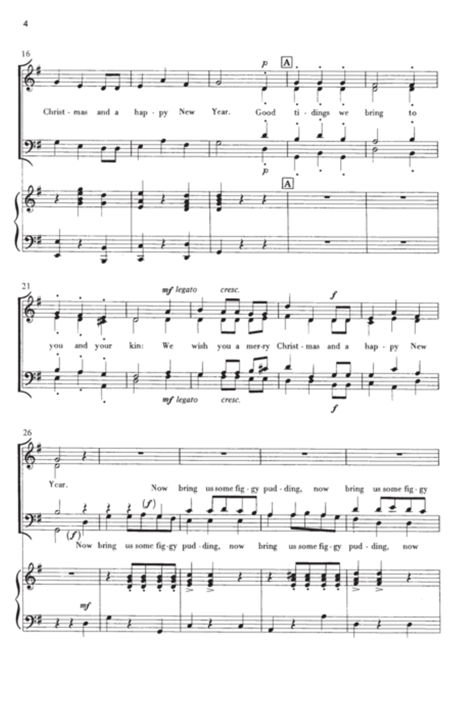 We wish you a merry Christmas 4-Part scores gallery preview page 3