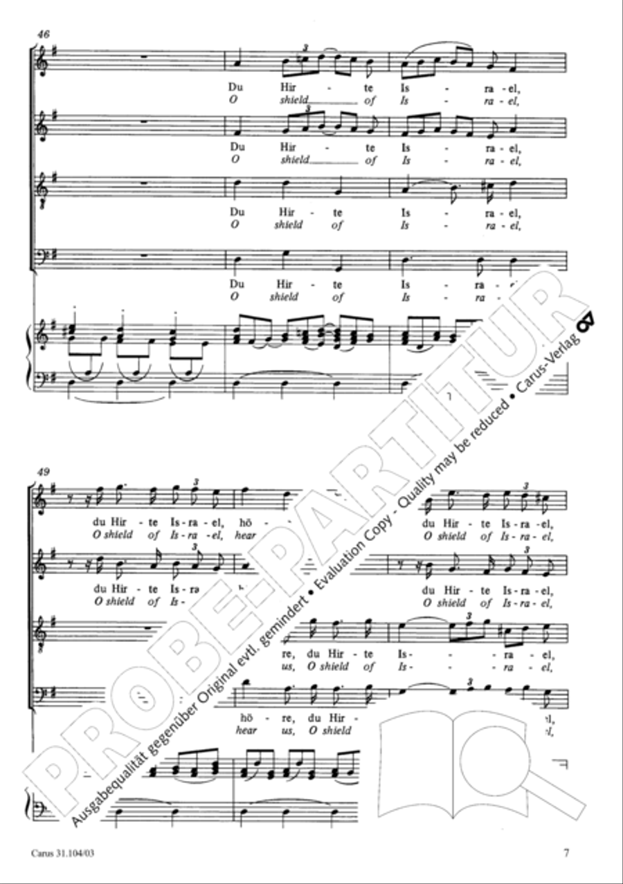 O shield of Israel, hear us (Du Hirte Israel, hore) TB scores gallery preview page 8